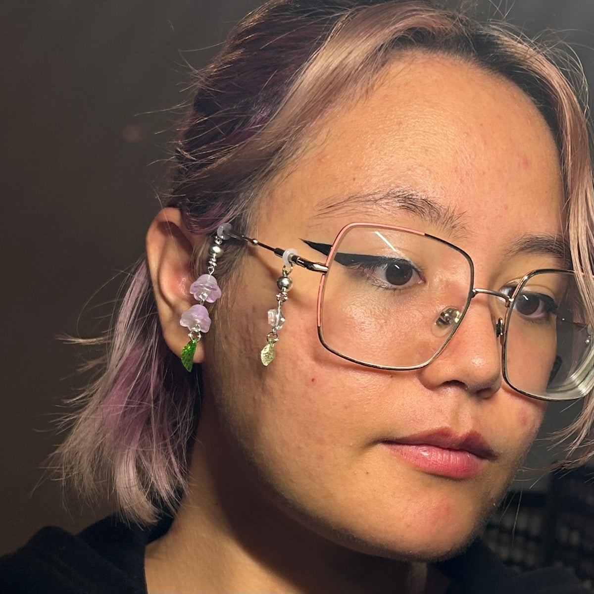 star & leaf glasses charm