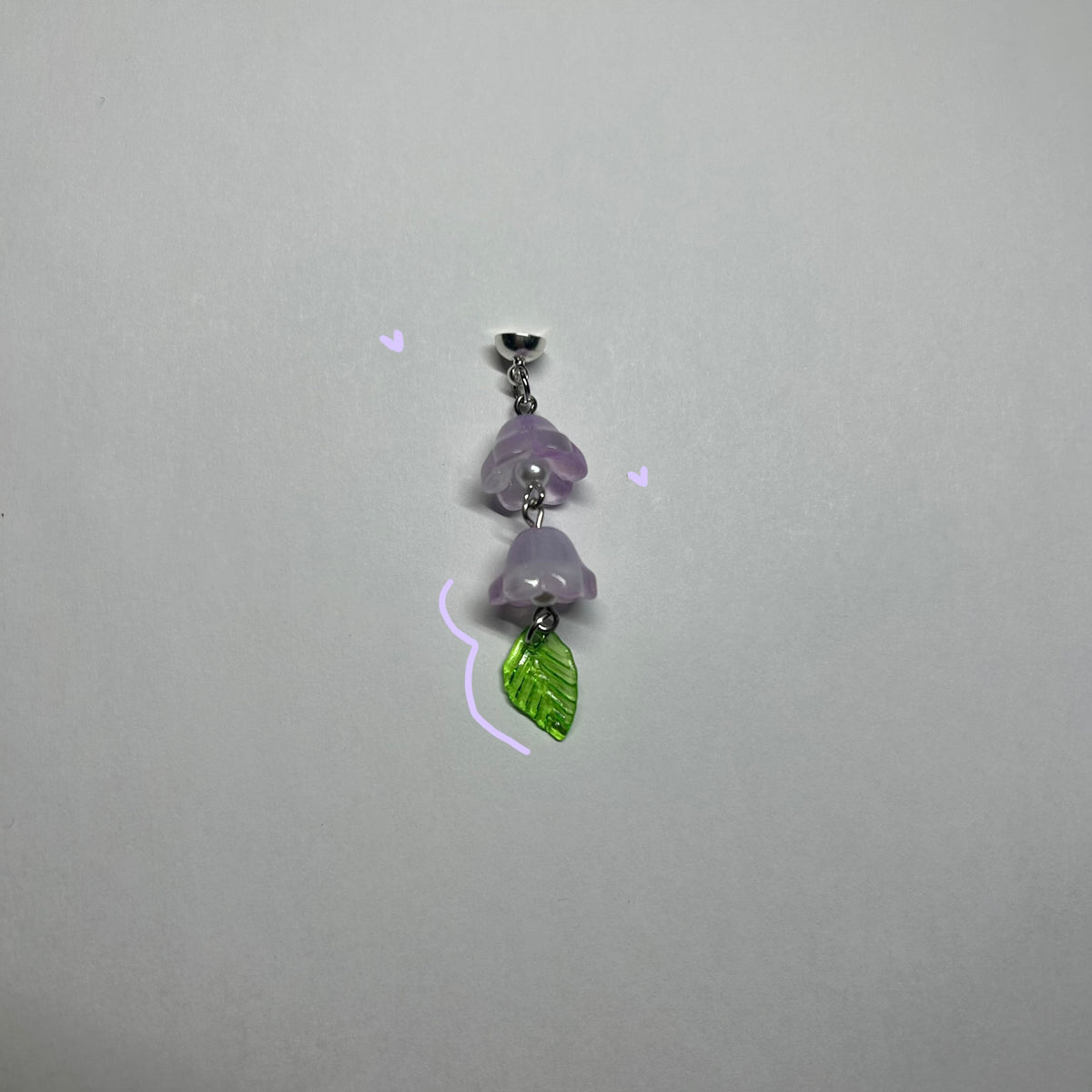 purple lily of the valley glasses charm