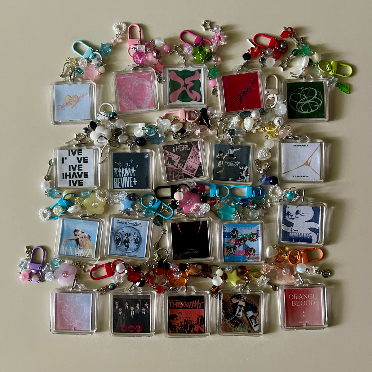 k-pop album keychains