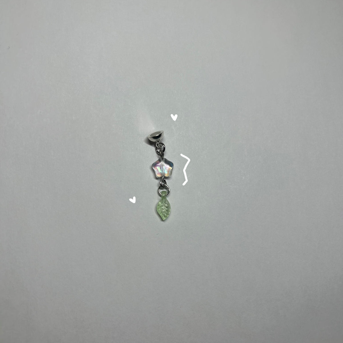 star & leaf glasses charm