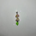 pink/yellow lily of the valley glasses charm