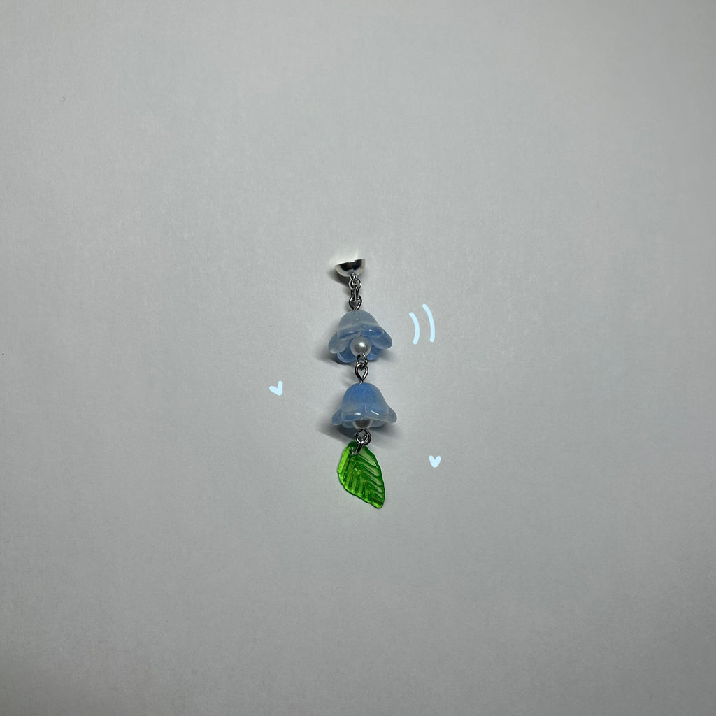 blue lily of the valley glasses charm