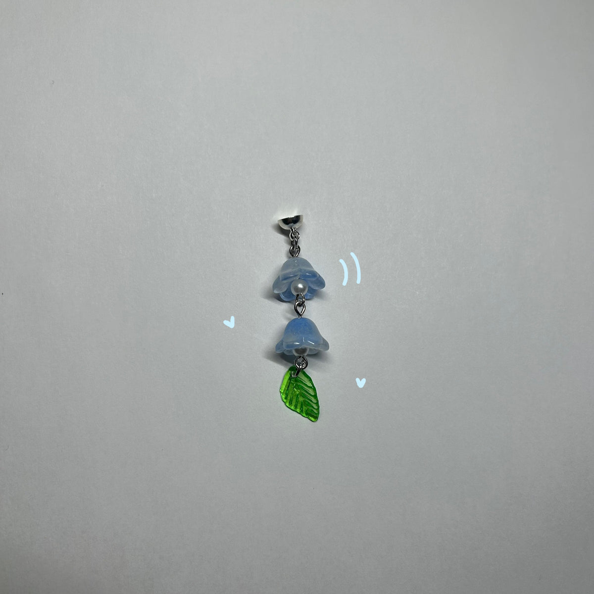 blue lily of the valley glasses charm