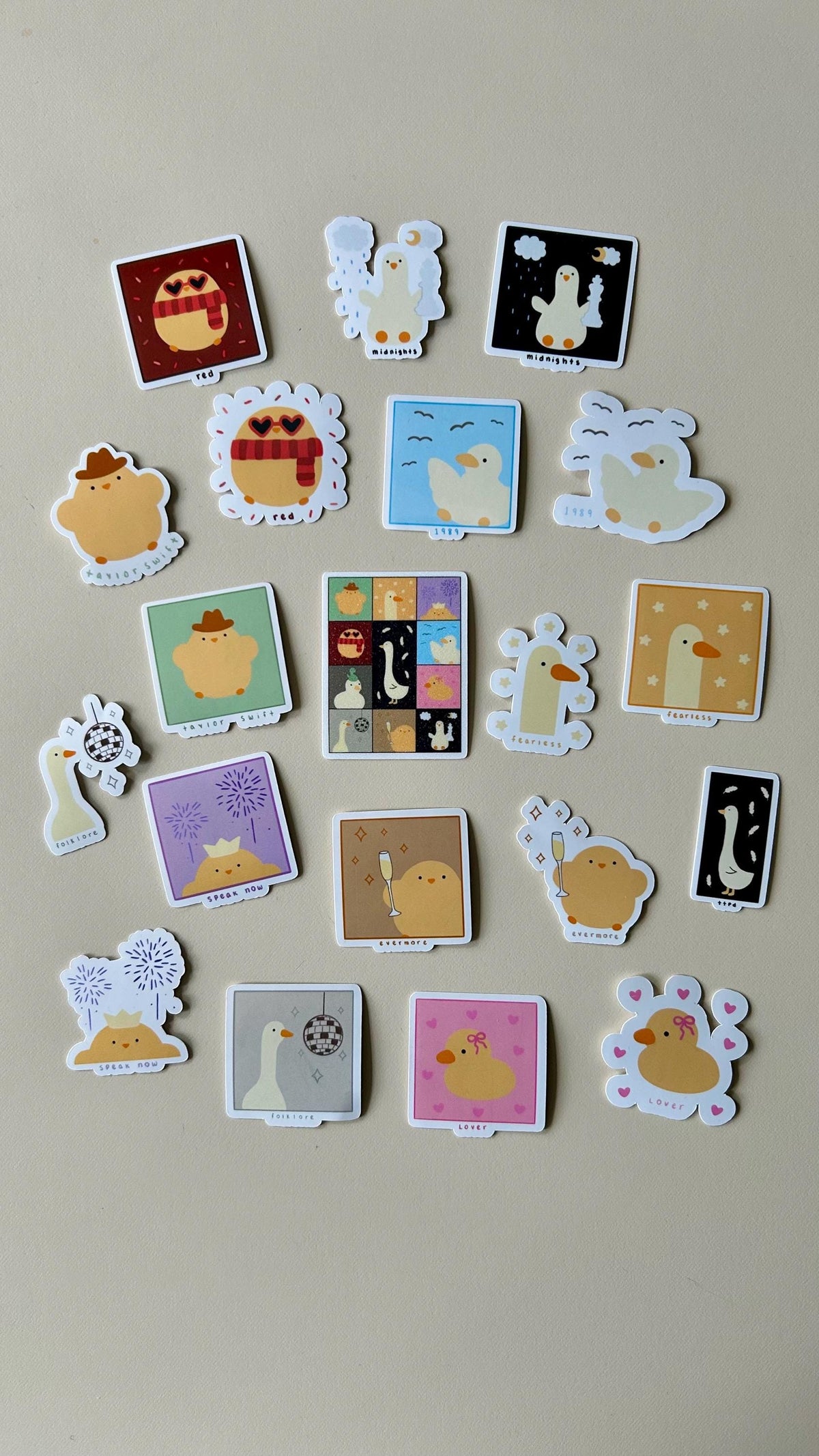 eras tour duck stickers